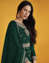 Green Fox Georgette Anarkali Salwar Suit Closure View