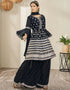 Black Georgette Lehenga Suit Closure View