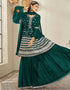 Green Georgette Lehenga Suit Closure View