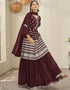 Maroon Georgette Lehenga Suit Closure View