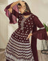 Maroon Georgette Lehenga Suit Salwar Kameez