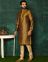 Gold Kurta Art Silk Payjama Closure View