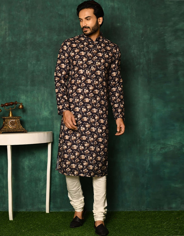 Black Kurta Cotton Payjama