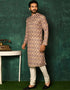 Yellow Kurta Cotton Payjama Closure View
