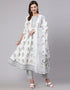 White Pure Cotton Pant Anarkali