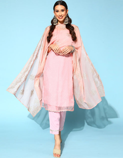 Light Pink Organza Pant Suit