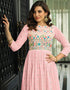Pink Fox Georgette Anarkali Salwar Suit Closure View