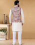 Off White Kurta Silk Chudidaar Closure View