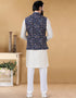 Off White Kurta Silk Chudidaar Closure View