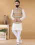 Off White Kurta Silk Chudidaar