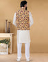 Off White Kurta Silk Chudidaar Closure View