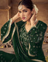 Green Fox Georgette Sharara Salwar Suit Closure View