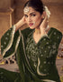 Mehndi Green Fox Georgette Sharara Salwar Suit Closure View