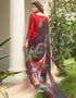 Red Pant style Suit Pure Viscose Silk Salwar Kameez in Digital Print, Handwork & Lace Work Closure View