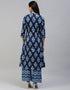 Blue Cotton Palazzo Salwar Suit Back View