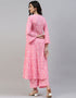 Pink Cotton Palazzo Salwar Suit Back View