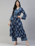 Blue Cotton Palazzo Salwar Suit