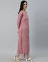 Pink Pure Cotton Palazzo Suit Closure View