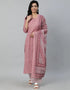 Pink Pure Cotton Palazzo Suit