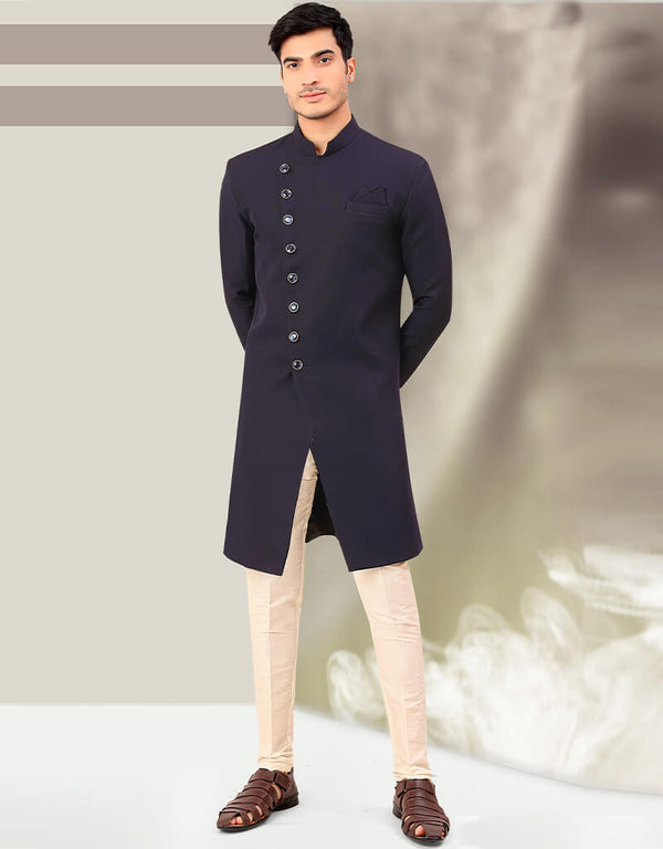 Navy Blue Kurta Terry Rayon Trouser