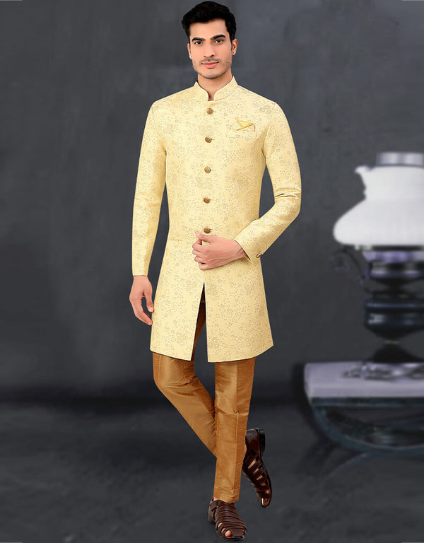 Ivory Kurta Jacquard Trouser