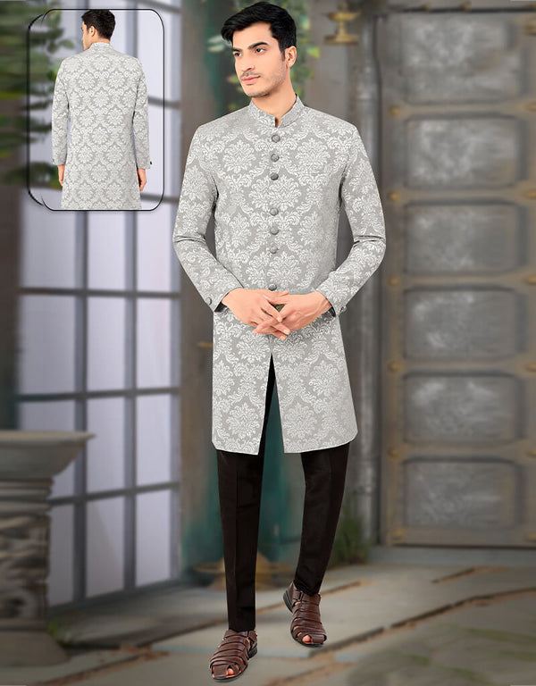 Light Pista Kurta Jacquard Trouser