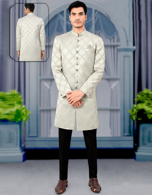 Ivory Kurta Jacquard Trouser
