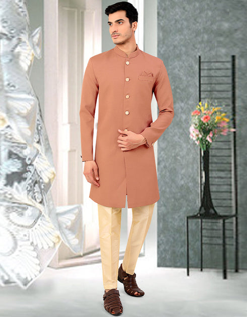 Peach Kurta Terry Rayon Trouser