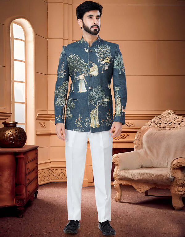 Blue Kurta Handloom Cotton Trouser