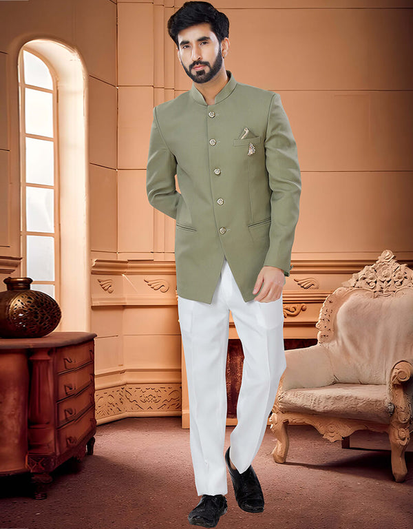 Olive Green Kurta Terry Rayon Trouser