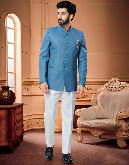 Shade Of Blue Kurta Terry Rayon Trouser