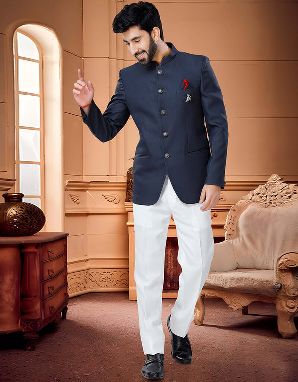 Navy Blue Kurta Terry Rayon Trouser