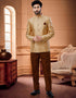 Cream Kurta Woven Jacquard Trouser