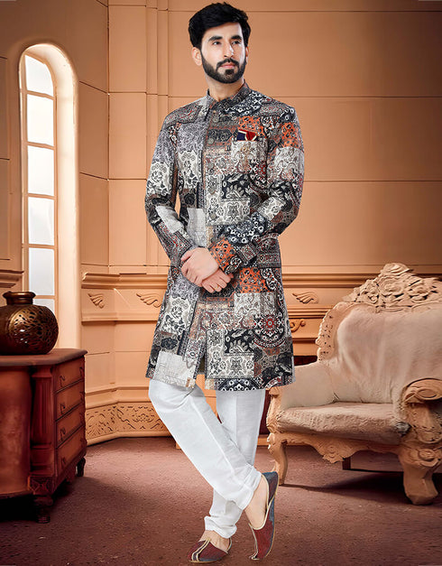 Multi Color Kurta Satin Swad Payjama