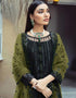 Black Faux Georgette Palazzo Salwar Suit Closure View