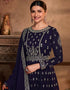 Navy Blue Georgette Anarkali Salwar Suit Closure View