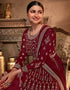 Maroon Georgette Anarkali Salwar Suit Closure View