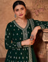 Green Georgette Anarkali Salwar Suit Closure View