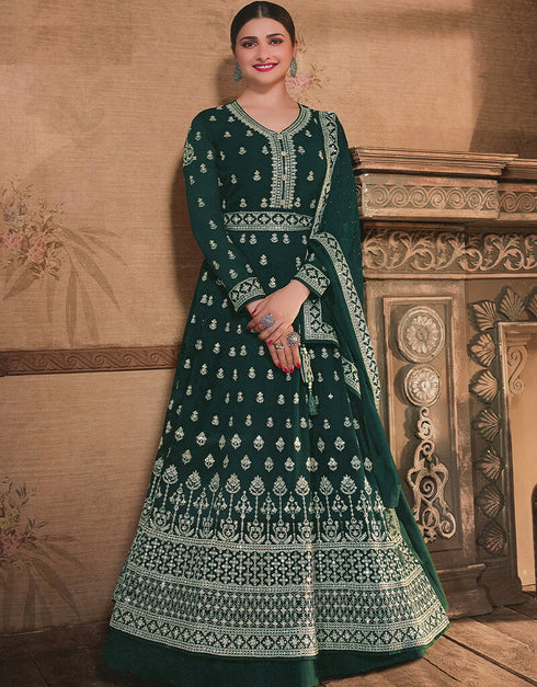 Green Georgette Anarkali Salwar Suit