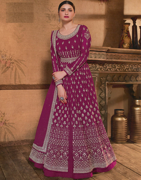 Pink Georgette Anarkali Salwar Suit