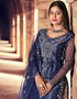 Blue Heavy Net Pant Salwar Suit Closure View