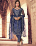 Blue Heavy Net Pant Salwar Suit