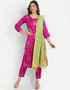 Rani Pink Heavy Silk Pant Salwar Suit Closure View