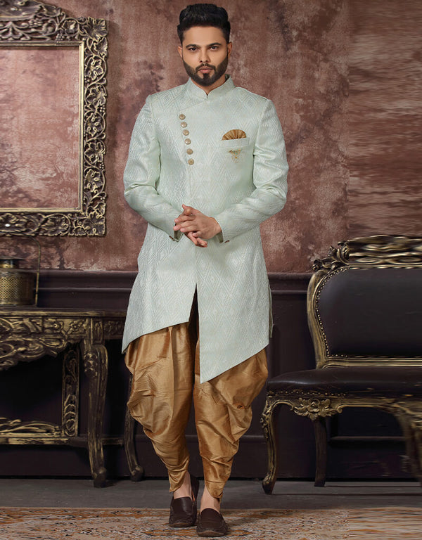Off White Kurta Art Silk Trouser