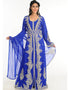 Women Blue Georgette Hand Embroidery Party Wear Kaftan