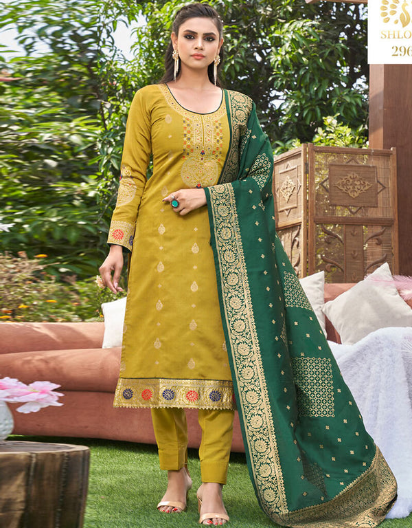 Banarasi Mustard Suit Suit Pant Bottom