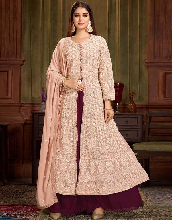 Rodeo Dust Anarkali style Anarkali Semi-Stitched Salwar Kameez Salwar Kameez in Embroidery, Sequins & Lace Work