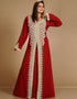 Chic Maroon Georgette Hand Embroidery Party Wear Kaftan
