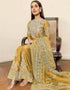 Yellow Organza Silk Palazzo Salwar Suit Closure View