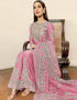 Pink Organza Silk Palazzo Salwar Suit Closure View